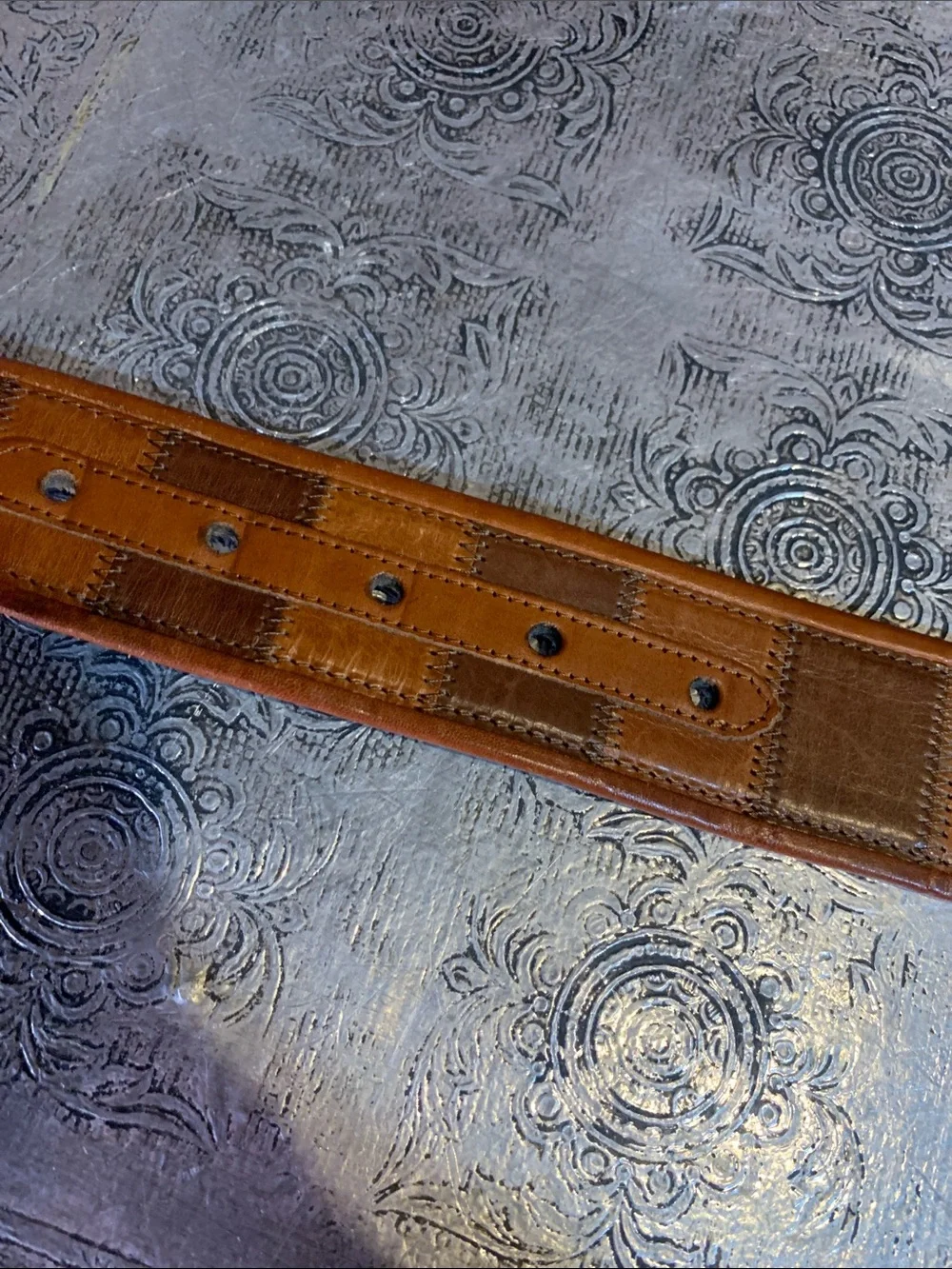Dolce & Gabbana Patchwork Leather Belt Size 54 Made in Italy